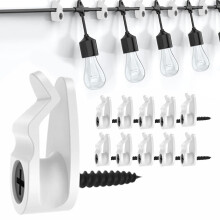 Clipes para luzes de corda externas, pretos, pacote com 10 unidades