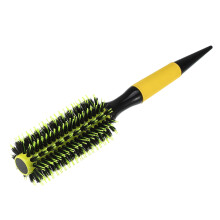 Round Hair Brush Nylon Bristles Yellow 10.04 x 1.97 Inches