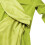 Macacão feminino verde liso com decote em V e mangas compridas. 7