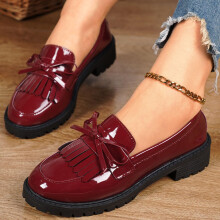 Willtoo Women's Bowknot Loafers Solid Color Comfortable