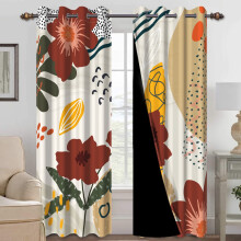 Mizhona Boho Floral Blackout Curtains 52x96 Inch Set of 2