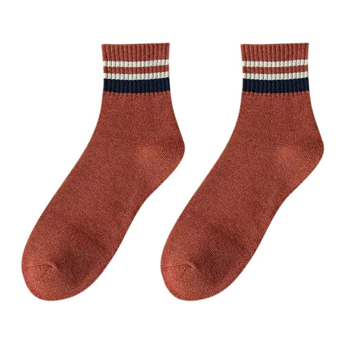 Men's Wool Crew Socks Warm Winter Brown One Size