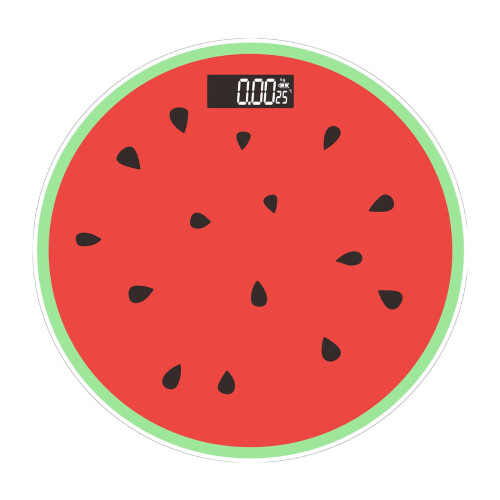 Glass Bathroom Scale with Fruit Pattern, 400 lbs, High