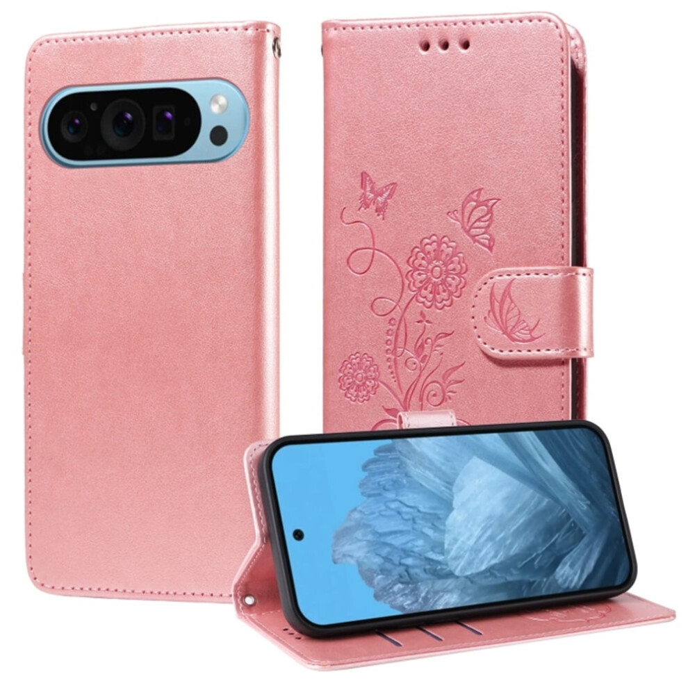 Butterfly Flower Leather Flip Case For Google Pixel 9 Pro 939152670796
