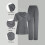 Black women's scrub set V-neck tunic and pants M 1