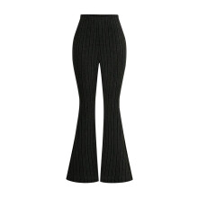 Girls Knit Flare Pants Black 10-11 Years