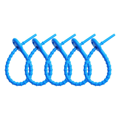 Silicone Cable Ties Food Bag Sealing Straps Blue 5-Pack