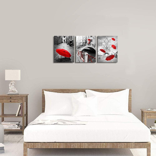 Ensemble de 3 tableaux muraux paysage noir et blanc 2