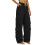 Women's Lightweight Cargo Pants Black M 1