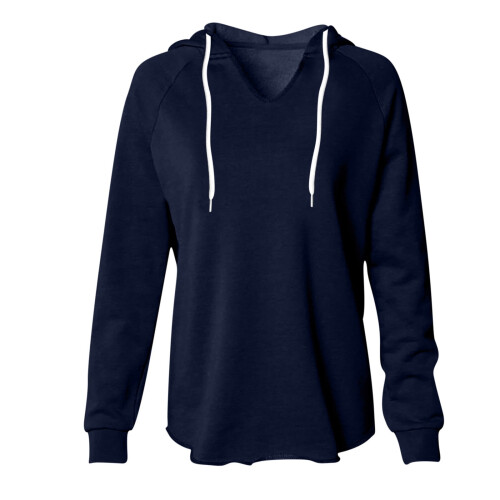 Oversized Damen-Kapuzenpullover mit Fleecefutter und V-Ausschnitt