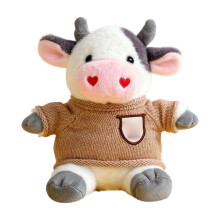 Heart-Nostril Cow Plush Toy Pink Nose 9 inch