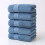 Cotton Bath Towel Set 5-Piece Thick Soft Absorbent Blue 1