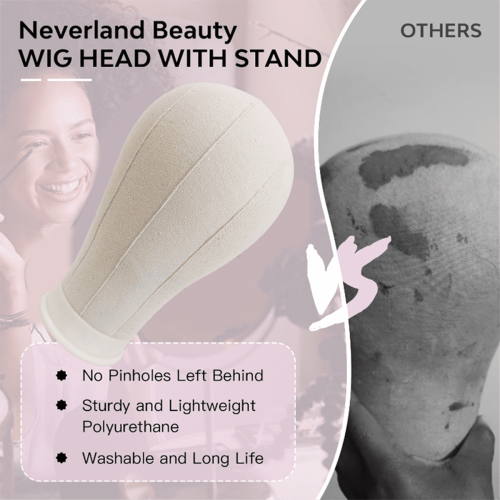 Mannequin Head Canvas+Plastic 23 inch Creamy White