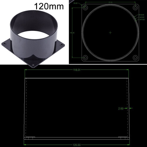 ABS Wall Flange Connector for Ventilation Pipe 75-120 mm
