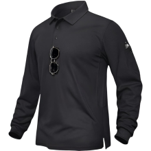 Herren Langarm-Poloshirt für Golf Taktisch Stilvoll Leicht Schwarz 3XL — tacvasen polohemd, herren polo langarm, taktisches polohemd