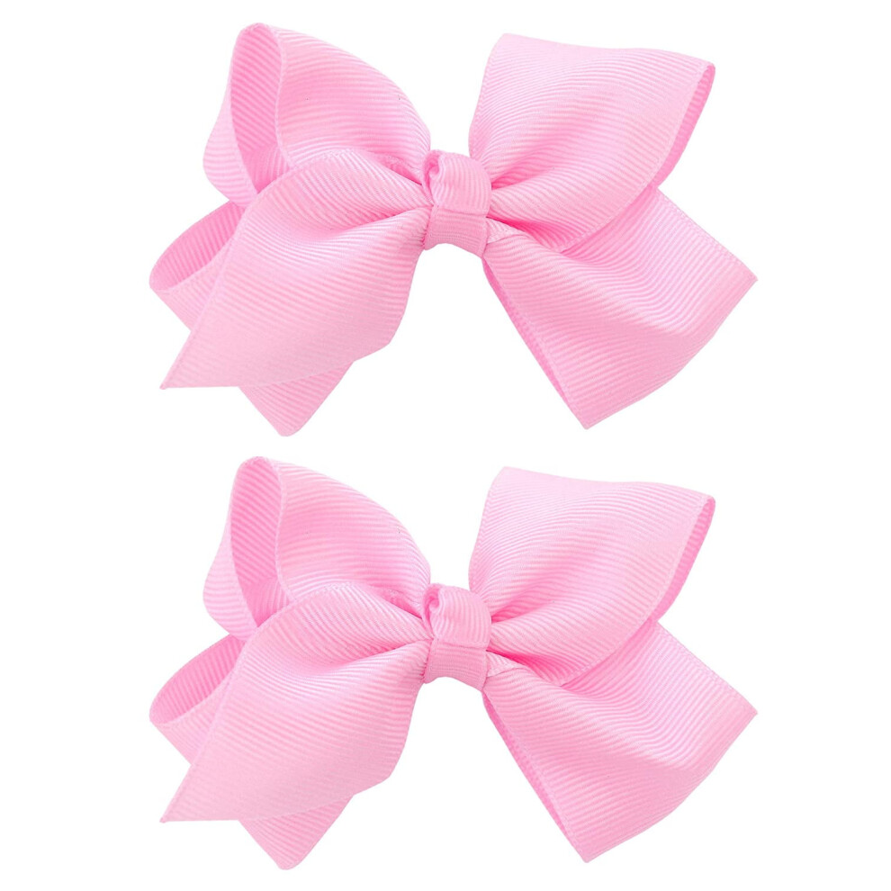 Girls' Light Pink Grosgrain Ribbon Bow Alligator Clip