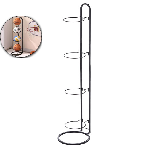 Ball Storage Rack Iron 4-Tier Vertical Stand
