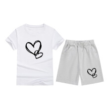 Girls 2-Piece Summer Outfit Gray Shorts Set 2-3 Years