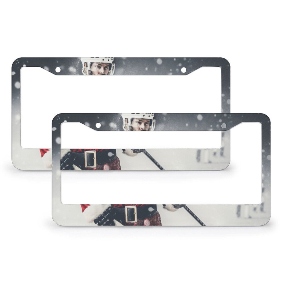 Santa Claus Hockey Skate License Plate Cover Aluminum 2 Pcs 974856032259