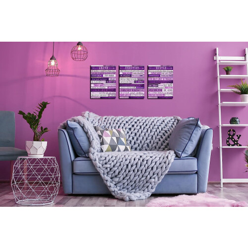 Tablou canvas violet inspirațional pentru birou, 12x16 1
