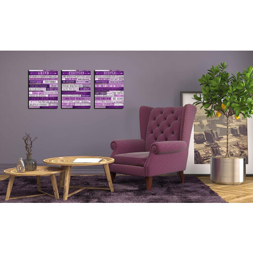 Tablou canvas violet inspirațional pentru birou, 12x16 2
