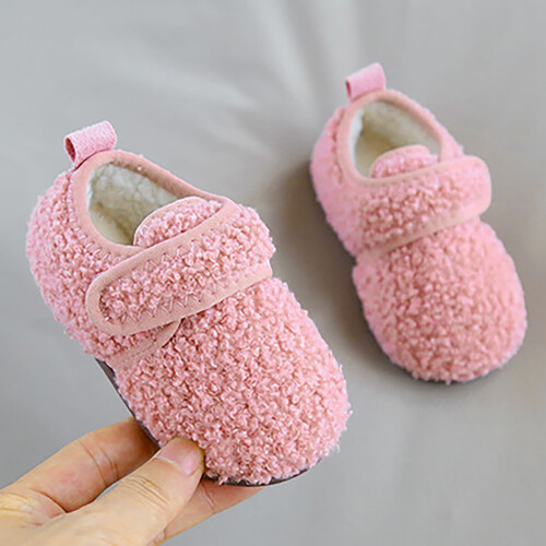 Plüsch-Hausschuhe für Kinder, rosa, Größe 5,5 1