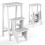 Tabouret escabeau pliant 3 en 1 blanc 2