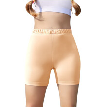 Girls High-Waisted Biker Shorts Beige Size 11-12 Years