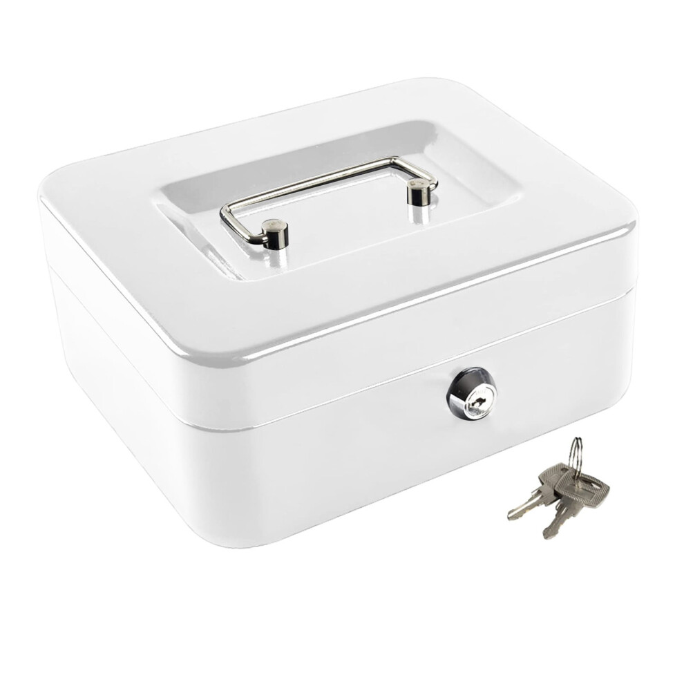 Metal Cash Box With Key Lock And Removable Tray 9122141636694