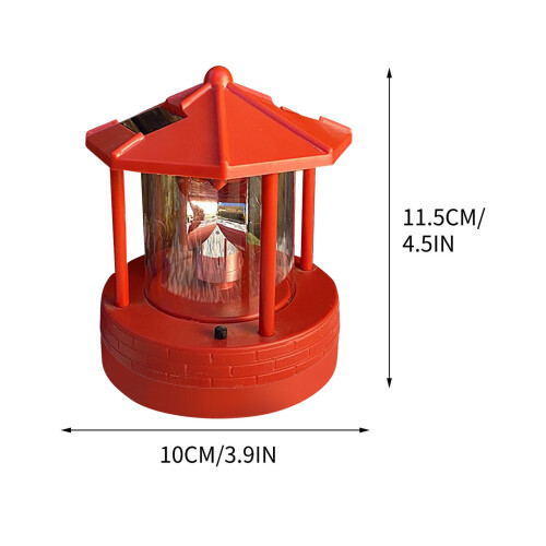 Solar Lighthouse Light Waterproof Outdoor Lamp Black Red