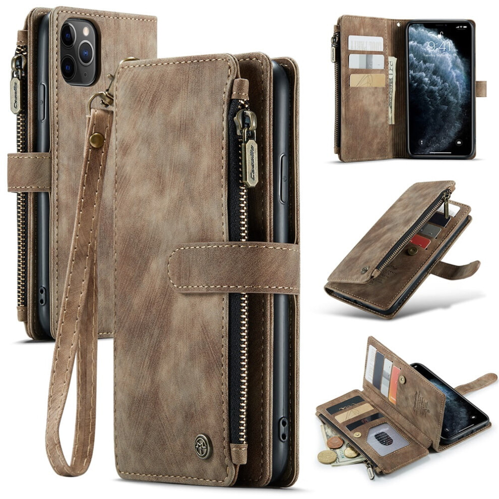 Caseme Iphone 11 Pro Max Wallet Case Pu Leather Brown 974856044146