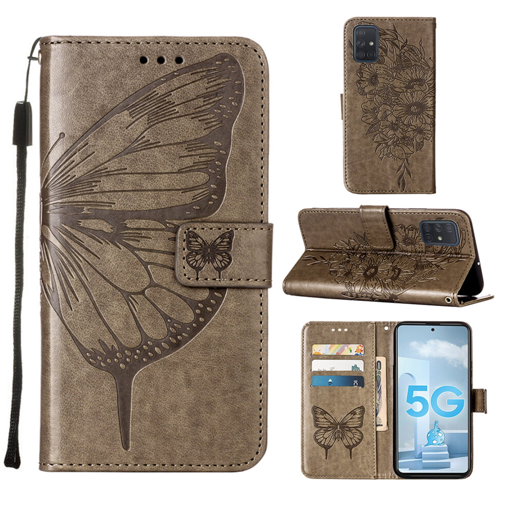 Galaxy A51 5G Pu Leather Wallet Case With Butterfly Emboss, 9043876453212