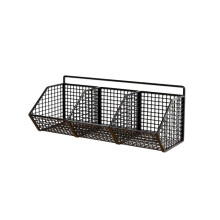Ginger and Garlic Storage Box Wall-Mounted Black Iron Basket