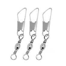 Opolski fishing barrel swivel with safety snap connector 30