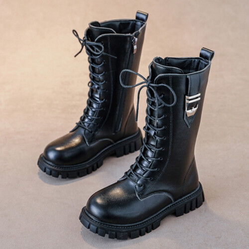 Bequeme, weiche Schnürstiefel für Mädchen für Kleinkinder 1