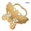 Brass Butterfly Cabinet Pull 92x60mm Antique Gold 5