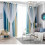 Double-Layer Rainbow Gradient Blackout Curtains Peach Grey 7