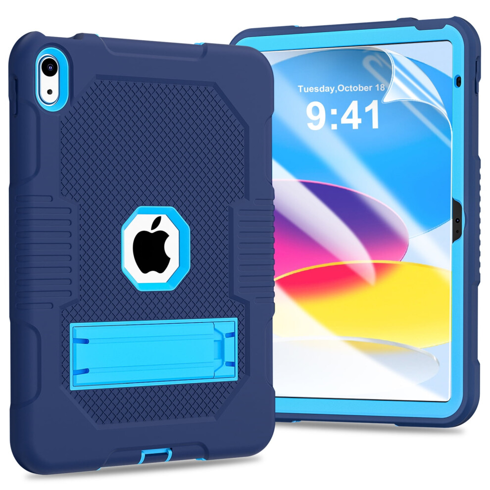 Tech Circle Rugged Case For Ipad 10Th Gen 10.9" Â Navy Blue 9043876456121