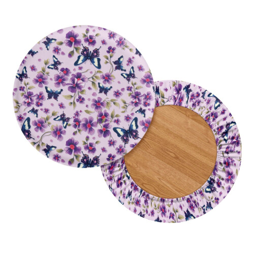 Butterfly Floral Washable Round Bar Stool Covers Polyester 1
