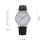 Men's Quartz Watch Silver Case White Dial Leather Strap 2
