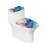 Toilet Cover Set Marble Pattern Polyester 2 Piece 1