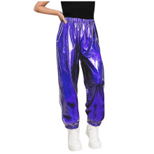 Girls Metallic Holographic Jogger Pants Blue 9-10 Years