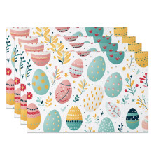 Easter placemats set of 4 spring colorful eggs 12x18 inch