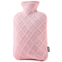 Fuzzy Hot Water Bottle Soft Cover 2L BPA-Free Sky Blue