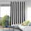 Blackout Curtains White Black Stripe 84x42 Inch Thermal 1