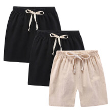 Kids Cotton Linen Shorts Pack 3 Beige Size 2-3 Years