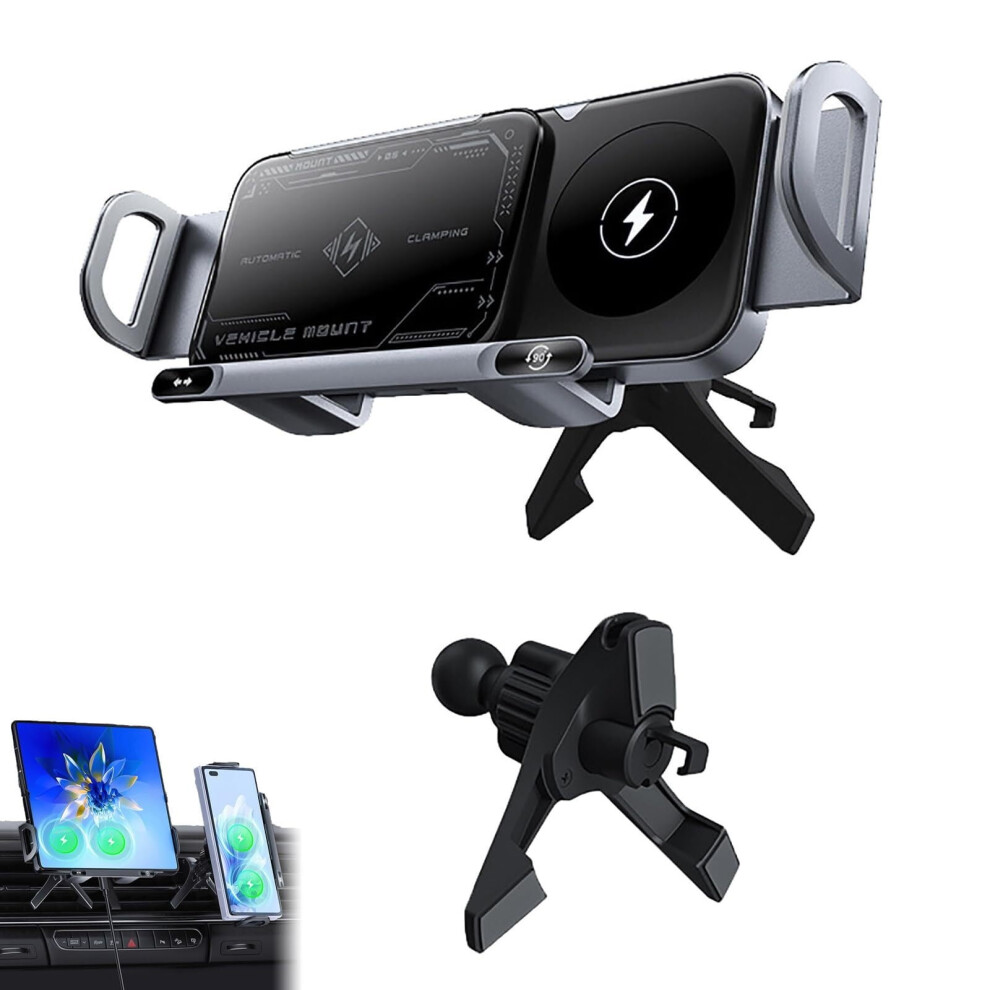 Auto-Rotating Phone Holder With Wireless Charging Black 974856042180