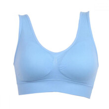 Soutien-gorge de sport sans coutures pour femme, haut de fitness léger et uni