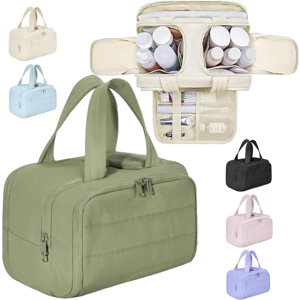 Travel Makeup Bag Waterproof Wide-Open 4-in-1 Large Capacity