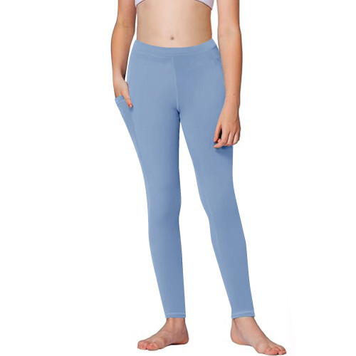 Kids Leggings with Pockets Blue 3T 1